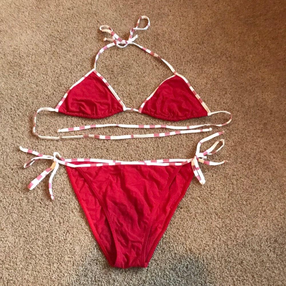 New without tags Burberry bikini, red, size XL